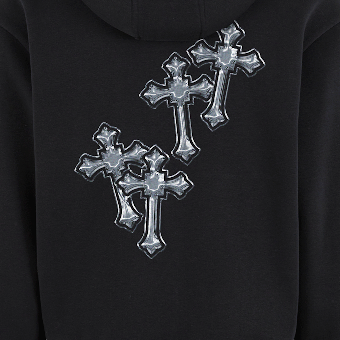 Mister Tee Six Crosses Fluffy Zip Hoody nero 138934 3