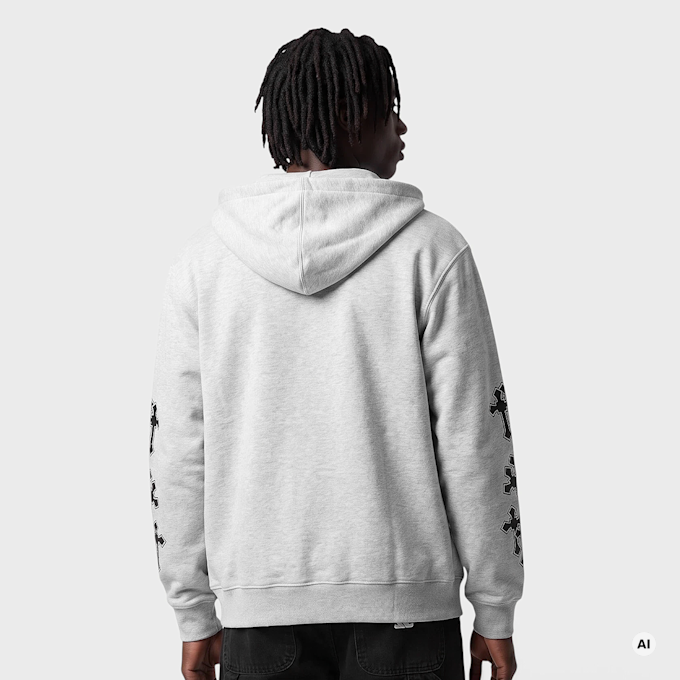 Mister Tee Many Crosses Fluffy Zip Hoody siva 140084 2