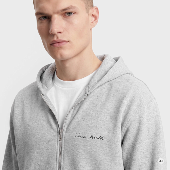 Mister Tee True Faith Fluffy Zip Hoody cinzento 140082 3