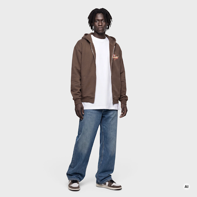 Mister Tee True Warrior Fluffy Zip Hoody bruin 140074 4