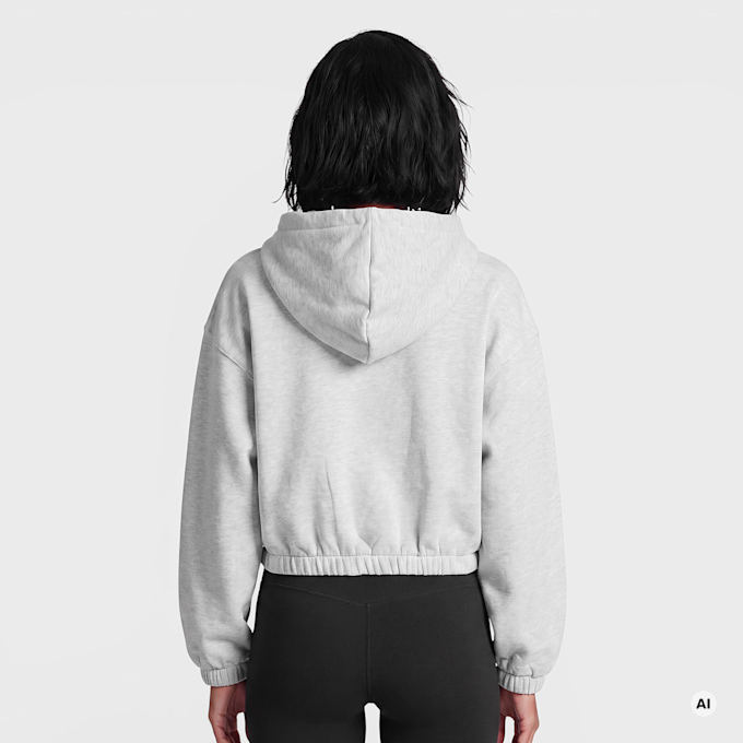 Urban Classics Ladies Fluffy Cropped Zip Hoodie gris 102027 2