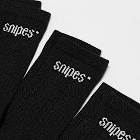 SNIPES 3 PACK - Small Logo Essential Crew Socks preto