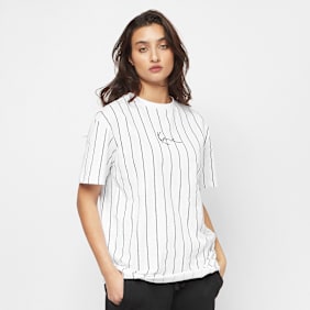Karl Kani Small Signature Essential Pinstripe Oversized Tee biały