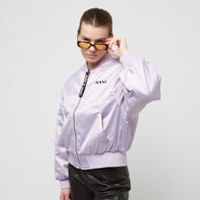Karl Kani Chest Retro Satin Bomber Jacket pourpre