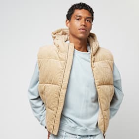 Karl Kani Rubber Signature Corduroy Puffer Vest beige