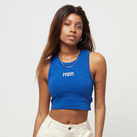 PEQUS Logo Crop Top niebieski