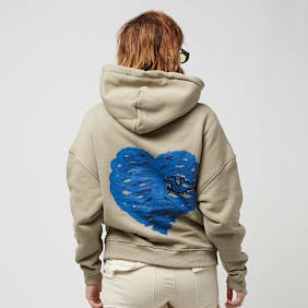 PEQUS Cropped Island of Heartbreaks Hoodie gris