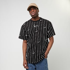 Karl Kani Small Signature Logo Pinstripe Tee zwart