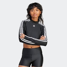 adidas Originals adicolor 3-Streifen Crop Longsleeve schwarz