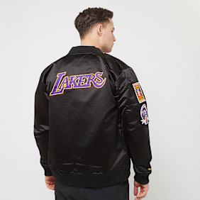 Mitchell & Ness NBA Lightweight Satin Bomber Los Angeles Lakers zwart