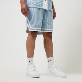 Karl Kani Small Varsity Logo Pinstripe Mesh Shorts bleu