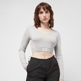 Sixth June Longsleeve V-Neck Crop Top grijs