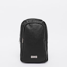 SNIPES Metal Badge Basic Logo Fake Leather Sling Bag schwarz