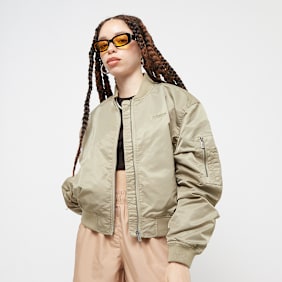 SNIPES Small Logo Padded Cropped Bomber Jacket vert