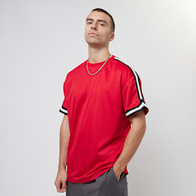 Urban Classics Oversized Stripes Mesh Tee rosso