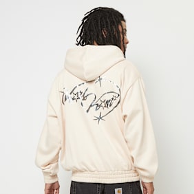 Karl Kani Authentic Star Logo Oversized Full Zip Hoodie beige