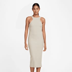 Nike   Sportswear Chill Knit Rib Midi Dress beige
