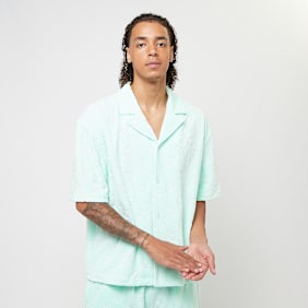 PEQUS Chest Logo Monogram Frottee Shirt turqoise