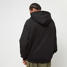 PEQUS Debossed Logo Zip-Hoodie nero