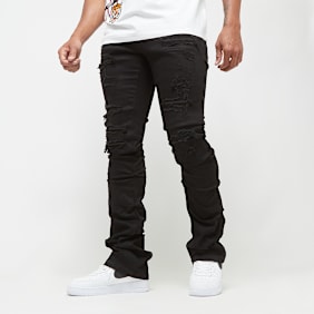 Smoke Rise Distressed Rip & Repair Jeans preto