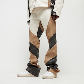 First Row Premium PU Mix Stack Pants braun
