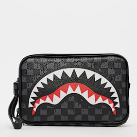 SPRAYGROUND Drip Check Shark Toiletry Brick grey grijs