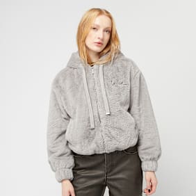 Karl Kani Metal Signature Vegan Fur Zip Hoodie Jacket grau
