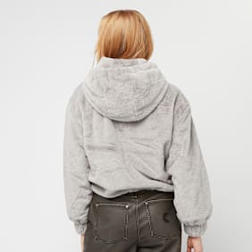 Karl Kani Metal Signature Vegan Fur Zip Hoodie Jacket siva