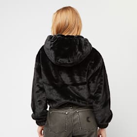 Karl Kani Metal Signature Vegan Fur Zip Hoodie Jacket light grey noir