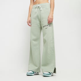 Nike Sportswear Phoenix High-Rise Logo Wide Leg Pants vert