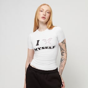 Felicious Love Yourself Babytee Rhinestones branco