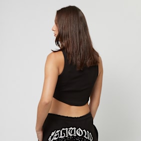 Felicious Cropped Tanktop Rhinestones noir