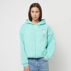 Felicious Regular Zipp Hoodie Lucky Girl turkusowy