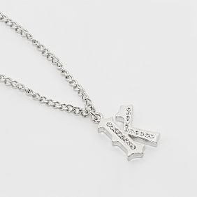 Karl Kani Rhinestone Pendant Cuban Link Chain plata