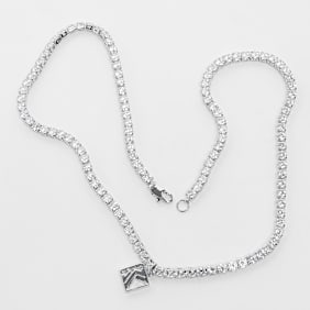 Karl Kani OG01 Diamond Tennis Necklace zilver