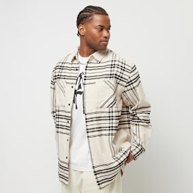Urban Classics Long Oversized Checked Summit Shirt beige