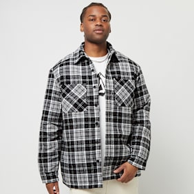 Urban Classics Padded Checked Shirt Jacket nero