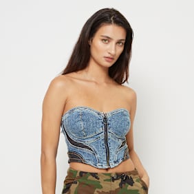 First Row Denim Bustier blauw