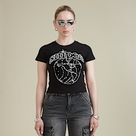 SNIPES Globe Studs Baby Tee zwart