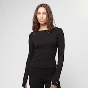 aim'n Ease Ribbed Long Sleeve Top noir