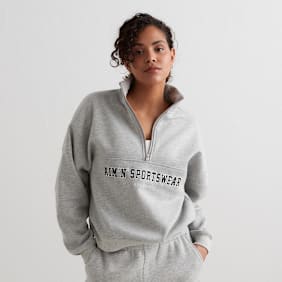 aim'n Varsity Sweat Half Zip szary