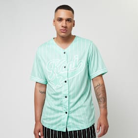 Karl Kani Star Logo Pinstripe Baseball Shirt niebieski