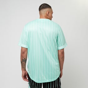 Karl Kani Star Logo Pinstripe Baseball Shirt niebieski