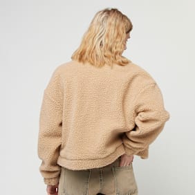 Urban Classics Ladies Short Sherpa Button Jacket bege