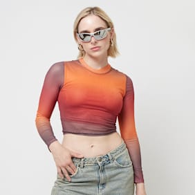 Sixth June Tie Dye Mesh Long Sleeve Crop Top multicolore