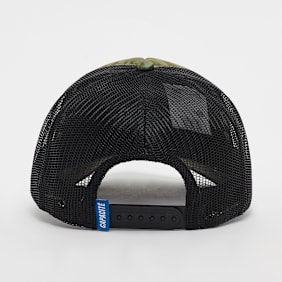 Capacité Logo Rubber Badge Camo Trucker Cap grün