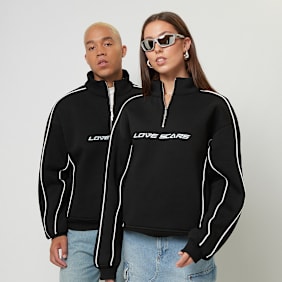 Love Scars Piping Half Zip Sweater noir