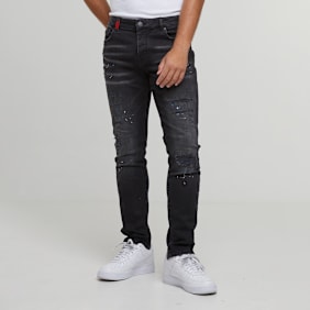 2Y STUDIOS Leonardo Ripped Slim Fit Jeans crna