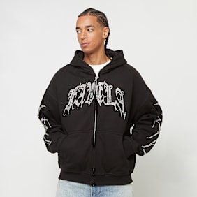 FAVELA Ribcage Rhinestone Frontzip zwart