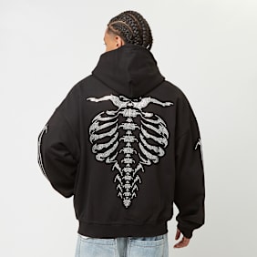 FAVELA Ribcage Rhinestone Frontzip zwart